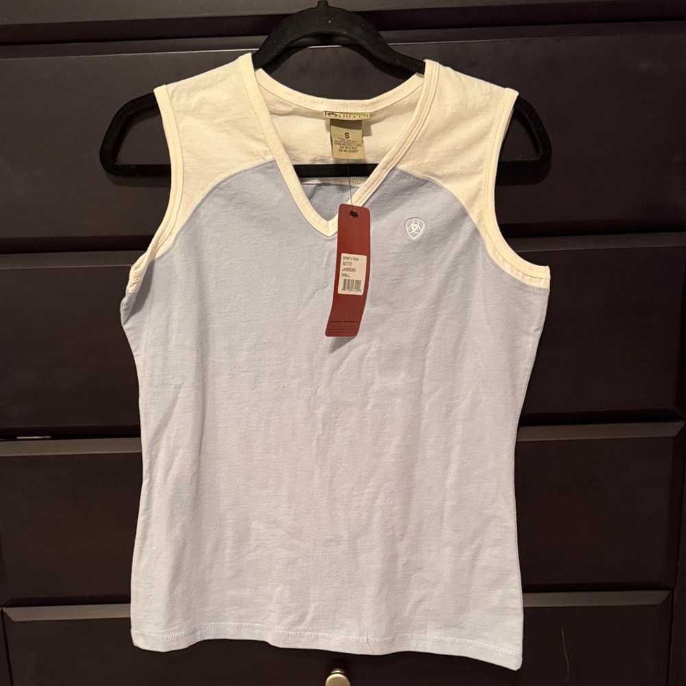 Vintage Ariat Women's Light Blue Sport V Tank NWT Small